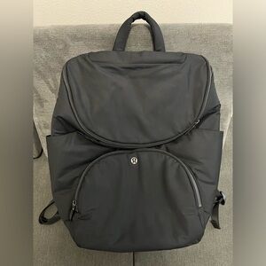 Lululemon New Parent Backpack + crossbody, black/tan/gunmetal